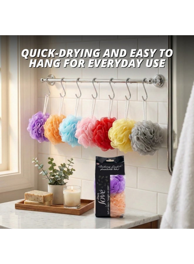 Jove Bath Loofah Sponge – 2 Pcs Pack, Soft Exfoliating Shower Pouf for Gentle Body Cleansing - Image 2